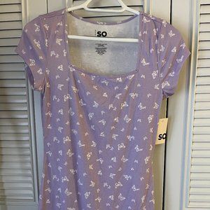 SO Purple Butterfly Print Dress